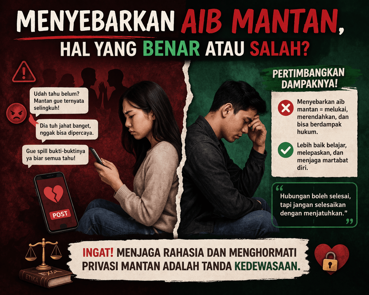 Menyebarkan Aib Mantan, Hal yang Benar atau Salah?