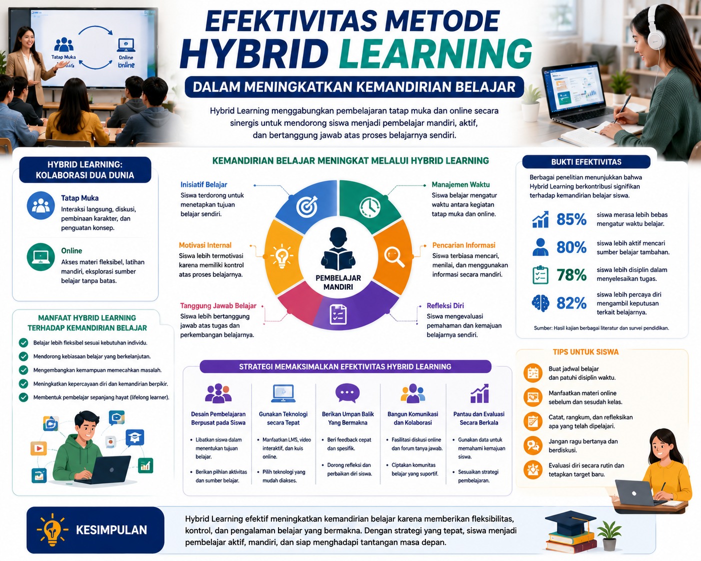 Efektivitas Metode Hybrid Learning dalam Meningkatkan Kemandirian Belajar