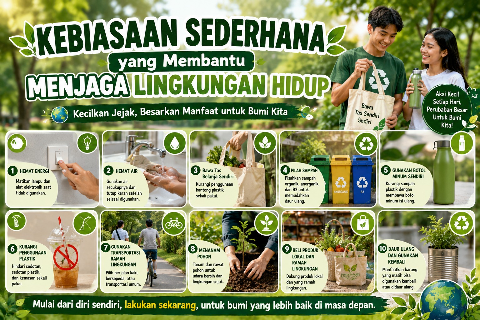 Kebiasaan Sederhana yang Membantu Menjaga Lingkungan Hidup