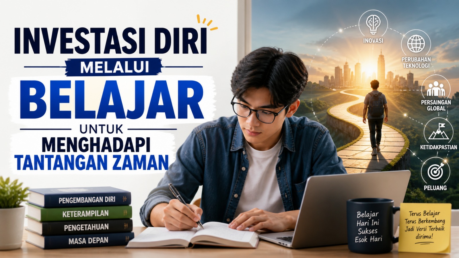 Investasi diri melalui belajar untuk menghadapi tantangan zaman