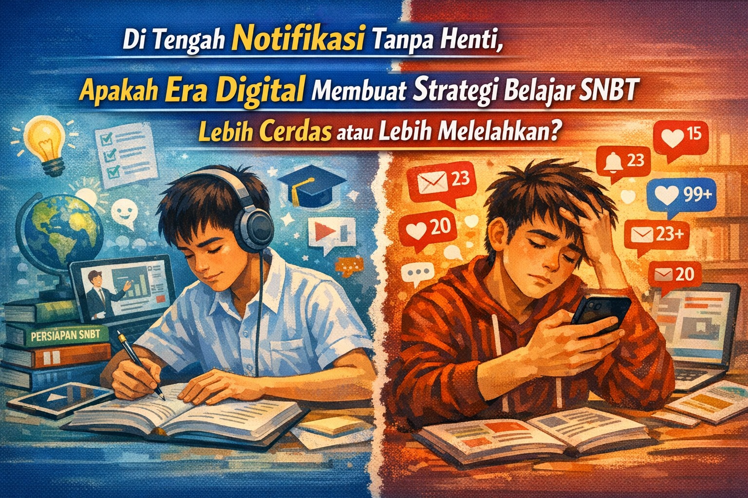 Di Tengah Notifikasi Tanpa Henti, Apakah Era Digital Membuat Strategi Belajar SNBT Lebih Cerdas atau Lebih Melelahkan?