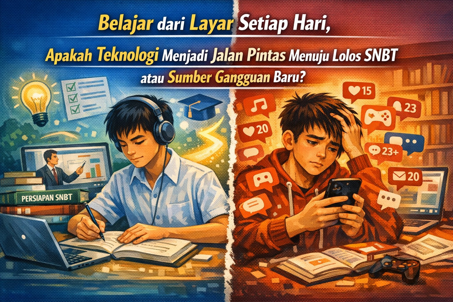 Belajar dari Layar Setiap Hari, Apakah Teknologi Menjadi Jalan Pintas Menuju Lolos SNBT atau Sumber Gangguan Baru?