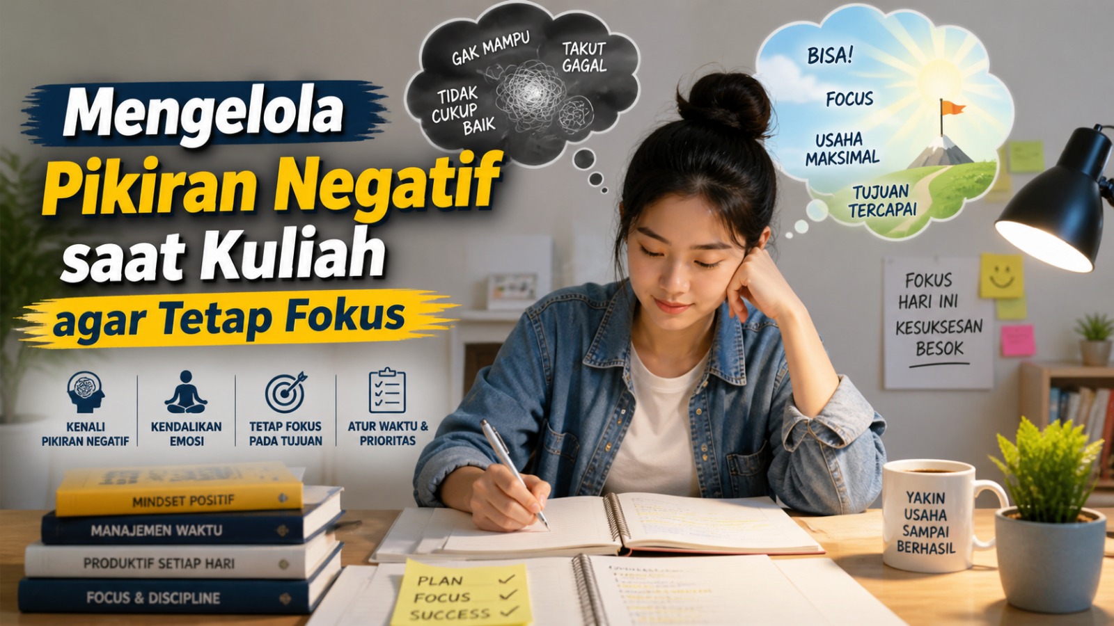 Mengelola Pikiran Negatif saat Kuliah agar Tetap Fokus