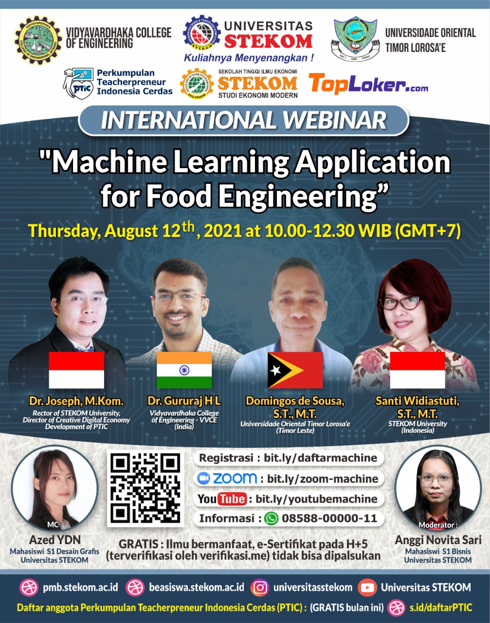 INTERNATIONAL WEBINAR "Machine Learning Application for Food Engineering"
