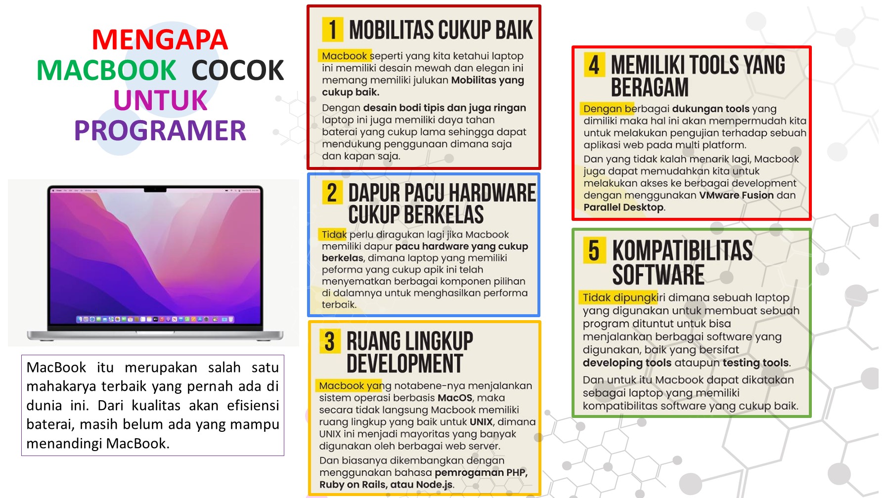 MENGAPA  MACBOOK  COCOK  UNTUK PROGRAMER