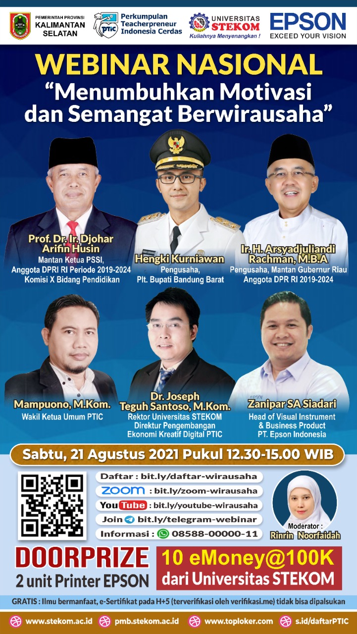WEBINAR NASIONAL : Menumbuhkan Motivasi dan Semangat Berwirausaha