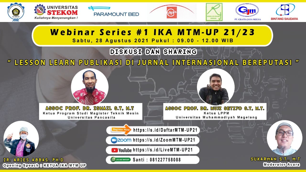 Diskusi dan Sharing : Lesson Learn Publikasi di Jurnal Intenasinal Bereputasi" Bekerjasama Dengan Universitas STEKOM