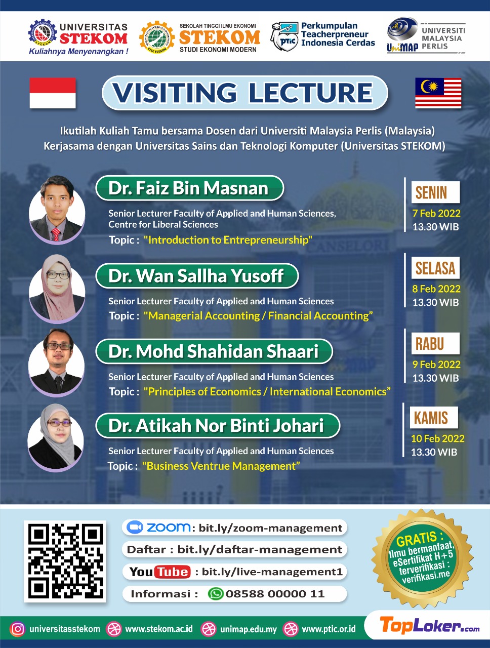 Ikutilah dan Bergabunglah pada Kuliah Tamu bersama Dosen dari Universiti Malaysia Perlis