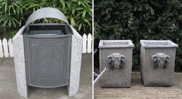 DESAIN EKSTERIOR : Bak Sampah Beton yang Estetis dan Menawan