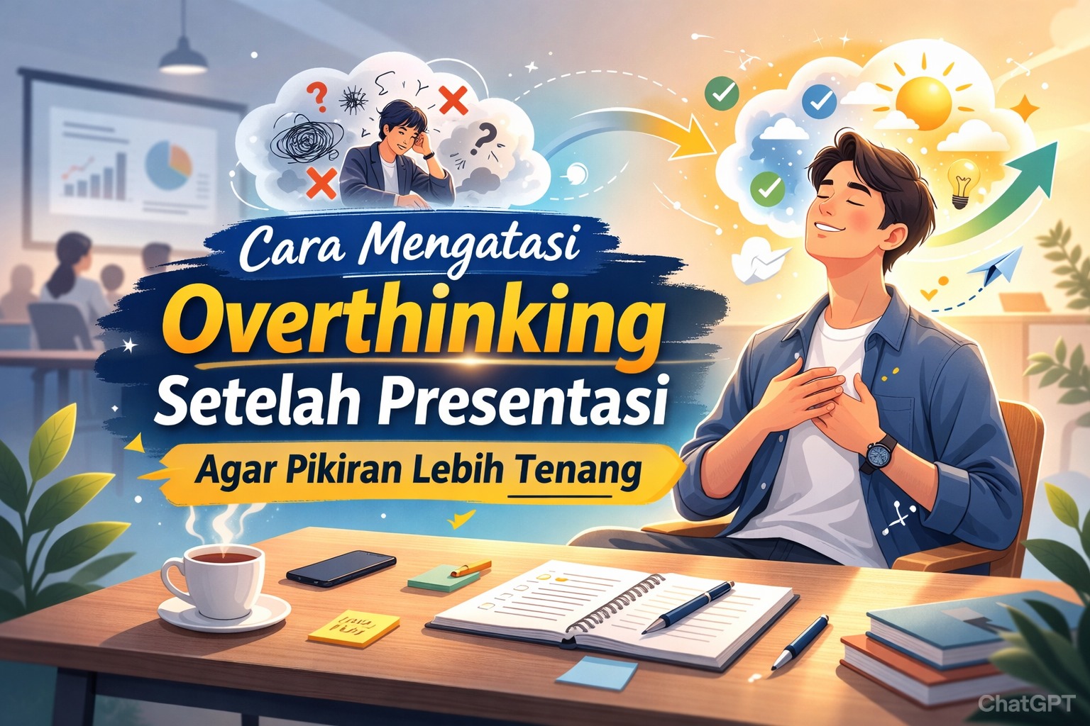 Cara Mengatasi Overthinking Setelah Presentasi Agar Pikiran Lebih Tenang