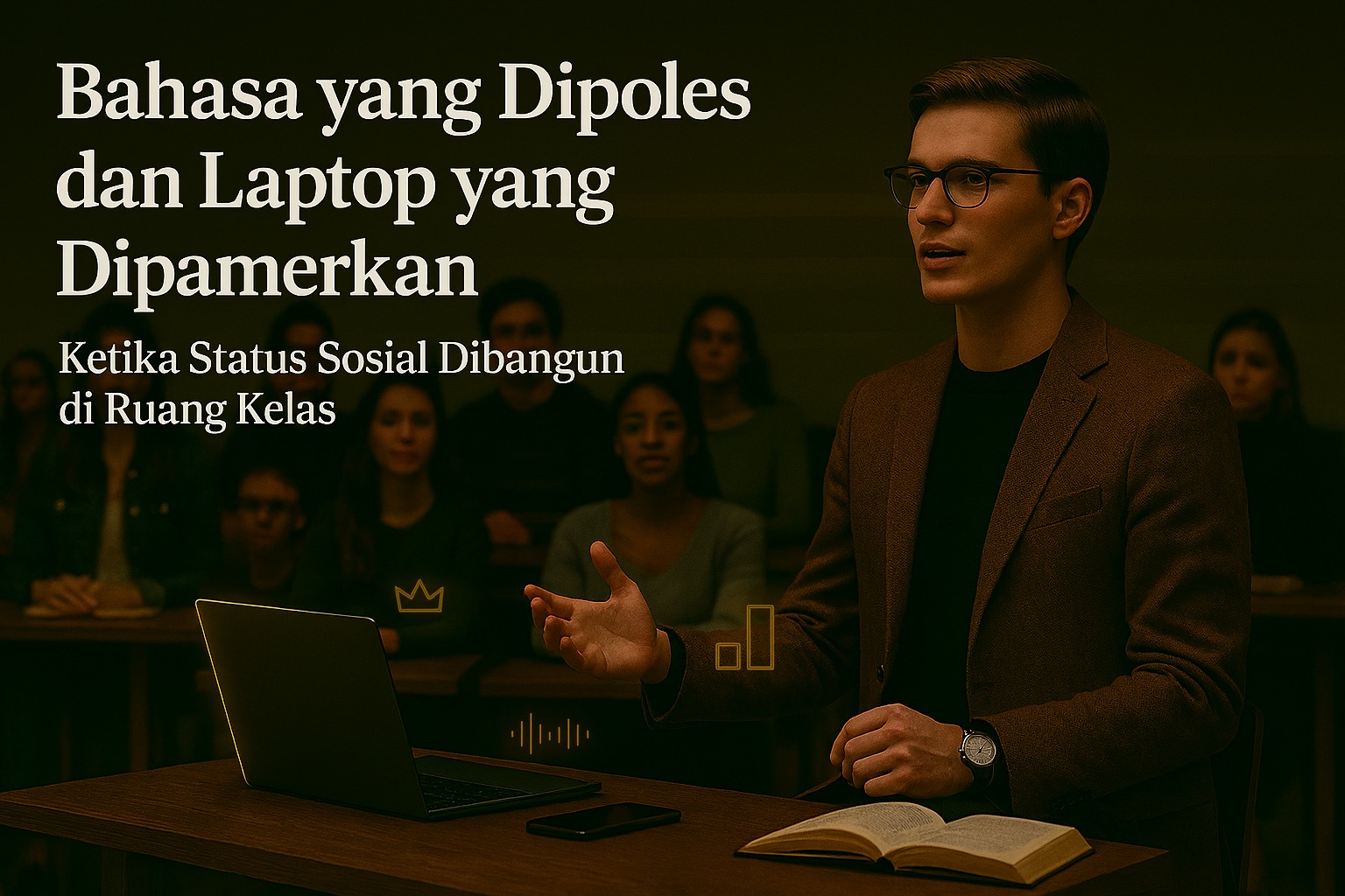 Bahasa yang Dipoles dan Laptop yang Dipamerkan Ketika Status Sosial Dibangun di Ruang Kelas