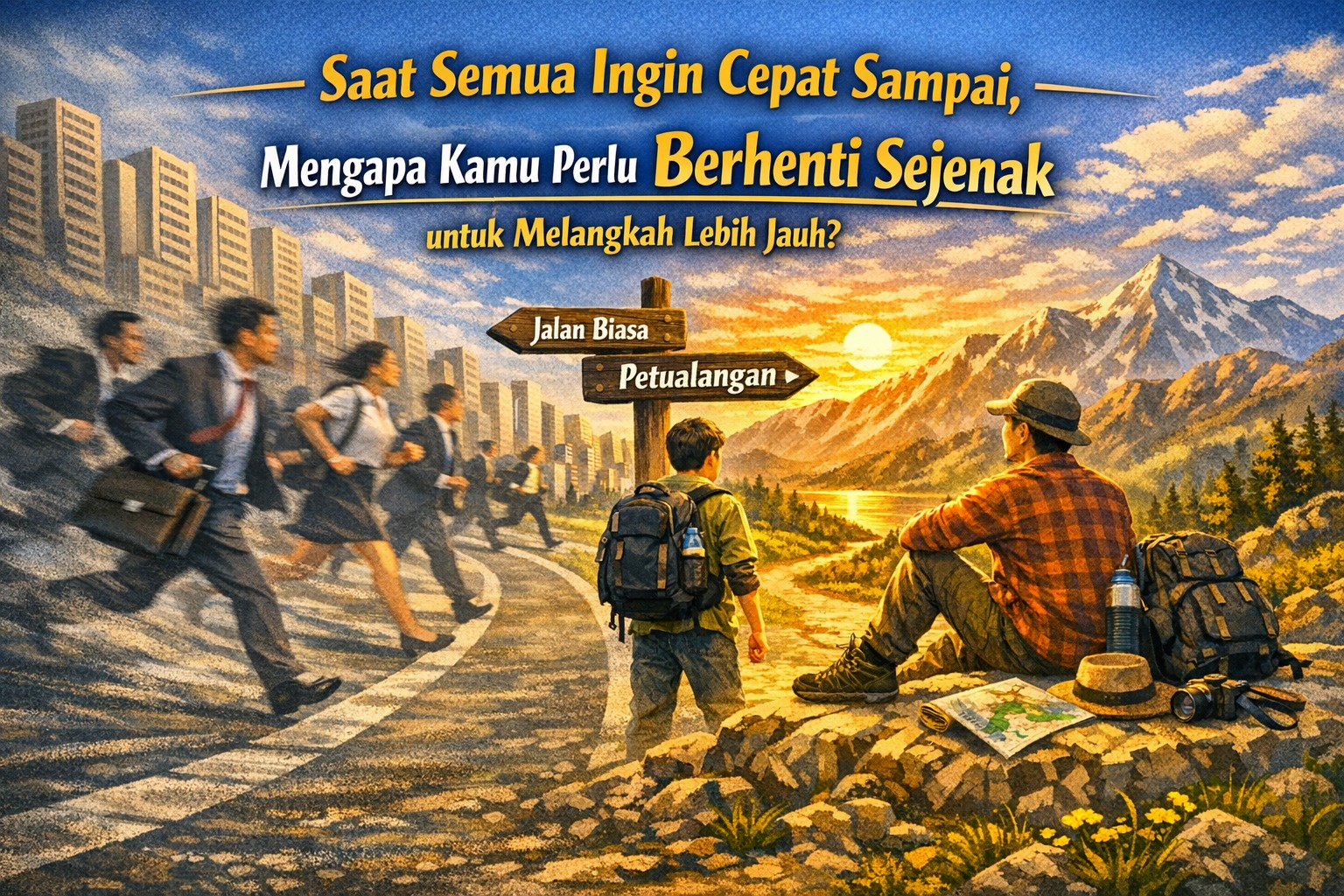 Saat Semua Ingin Cepat Sampai, Mengapa Kamu Perlu Berhenti Sejenak untuk Melangkah Lebih Jauh?