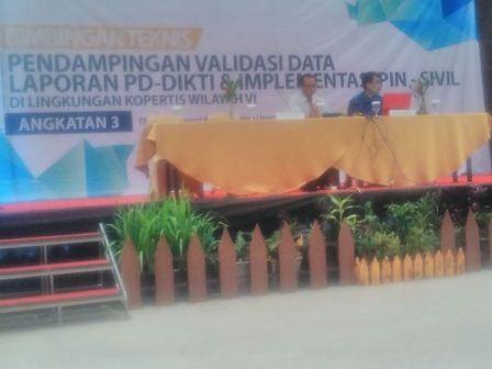 Bimbingan Teknis Pendampingan Validasi Data Laporan PD-DIKTI dan Implementasi PIN serta SIVIL bagi PTS di Kopertis VI