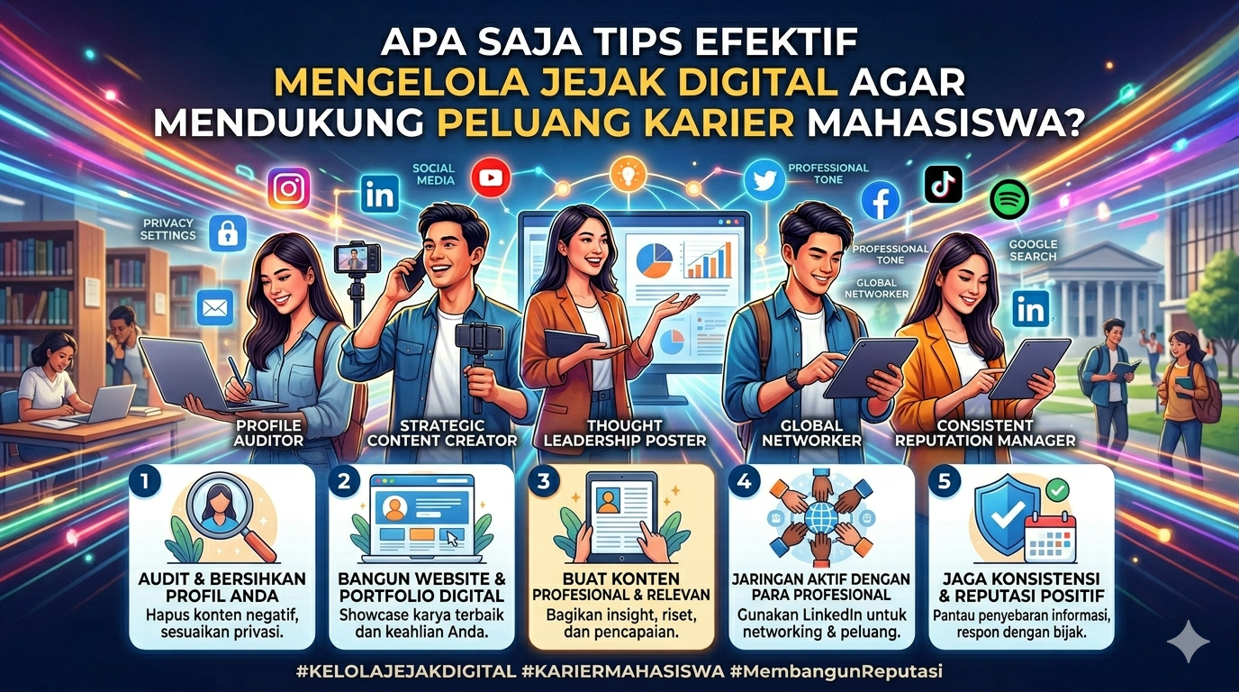 Apa Saja Tips Efektif Mengelola Jejak Digital agar Mendukung Peluang Karier Mahasiswa?