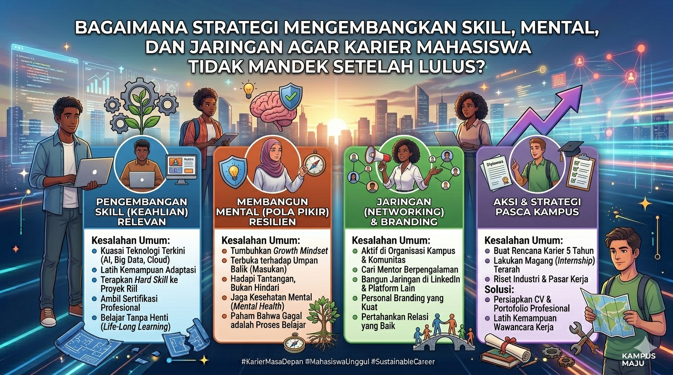 Bagaimana Strategi Mengembangkan Skill, Mental, dan Jaringan agar Karier Mahasiswa Tidak Mandek Setelah Lulus?