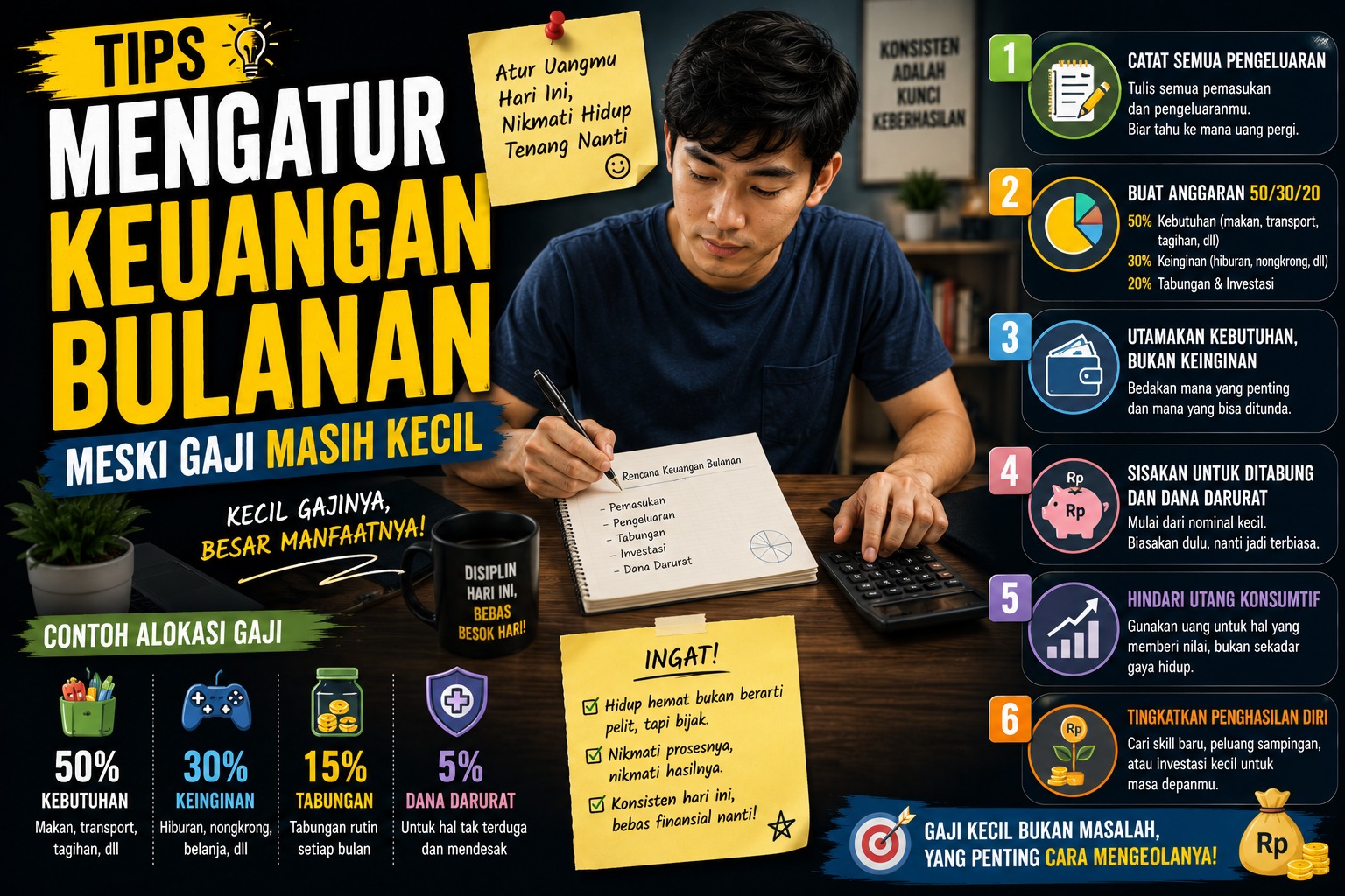 Tips Mengatur Keuangan Bulanan Meski Gaji Masih Kecil