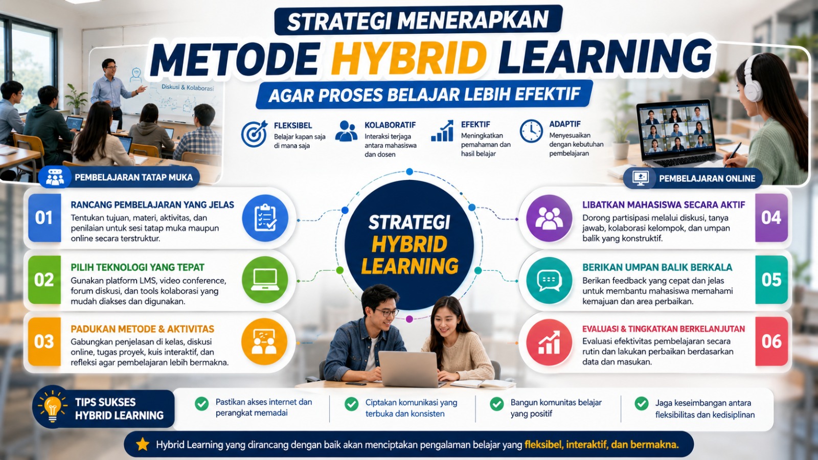 STRATEGI MENERAPKAN METODE HYBRID LEARNING AGAR PROSES BELAJAR LEBIH EFEKTIF