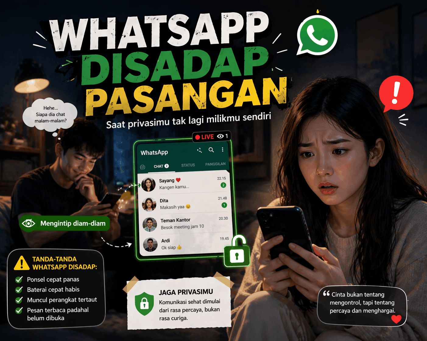 WhatsApp Disadap Pasangan