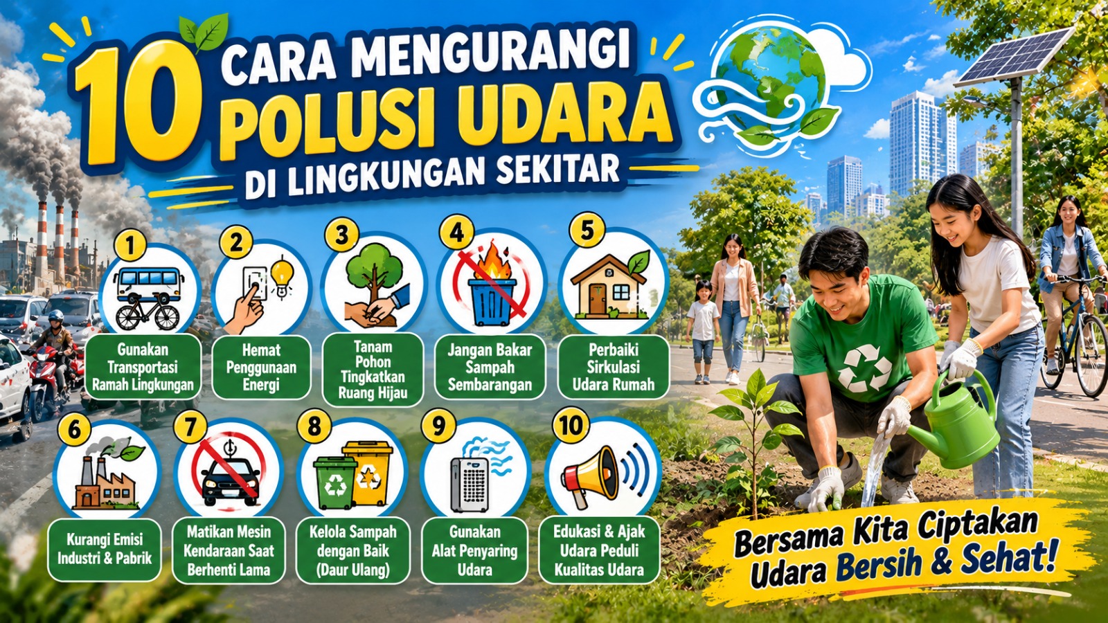 10 Cara Mengurangi Polusi Udara di Lingkungan Sekitar