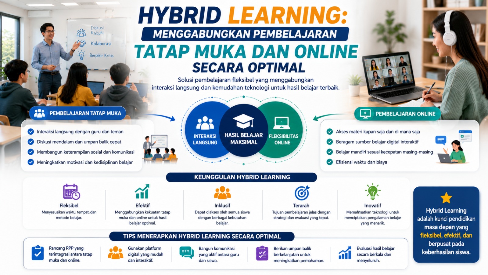 Hybrid Learning: Menggabungkan Pembelajaran Tatap Muka dan Online Secara Optimal