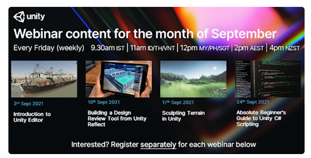 September Learning Unity Webinar Schedule (Tanpa Sertifikat)