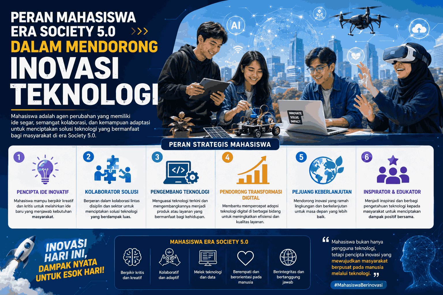 Peran Mahasiswa Era Society 5.0 dalam Mendorong Inovasi Teknologi