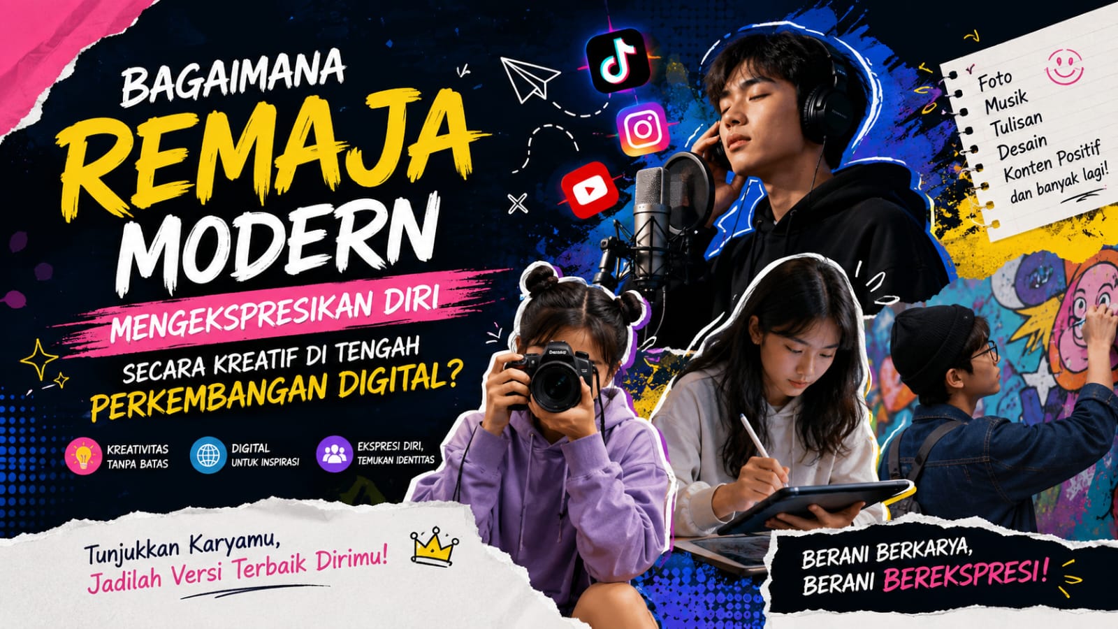 Bagaimana Remaja Modern Mengekspresikan Diri Secara Kreatif di Tengah Perkembangan Digital?