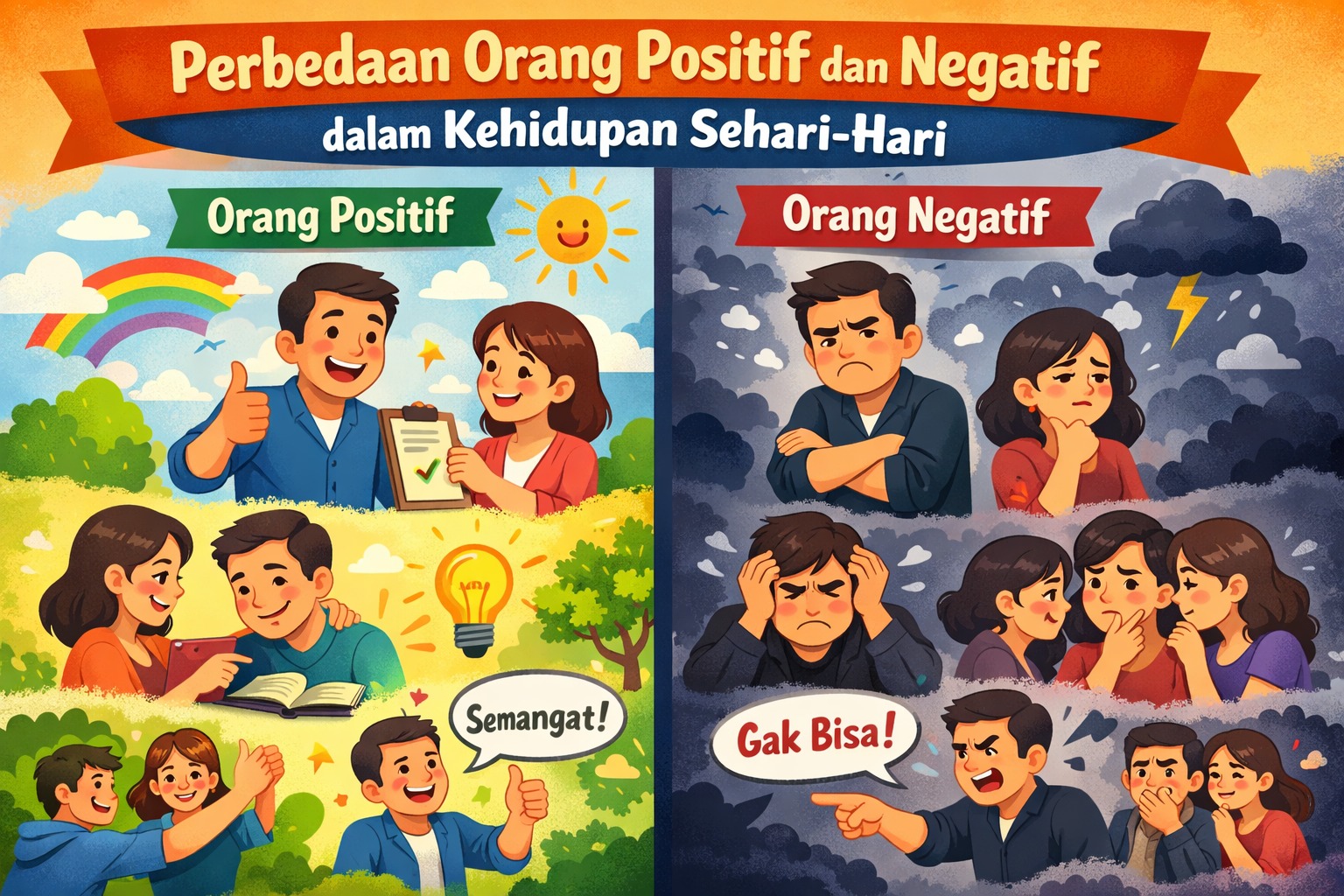 Perbedaan Orang Positif dan Negatif dalam Kehidupan Sehari Hari