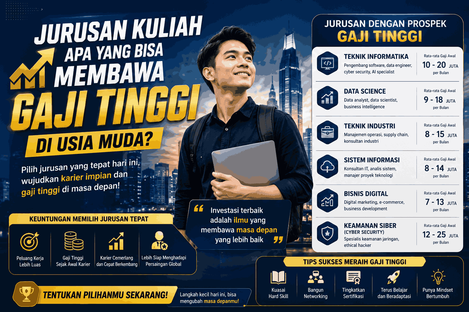 Jurusan Kuliah Apa yang Bisa Membawa Gaji Tinggi di Usia Muda?