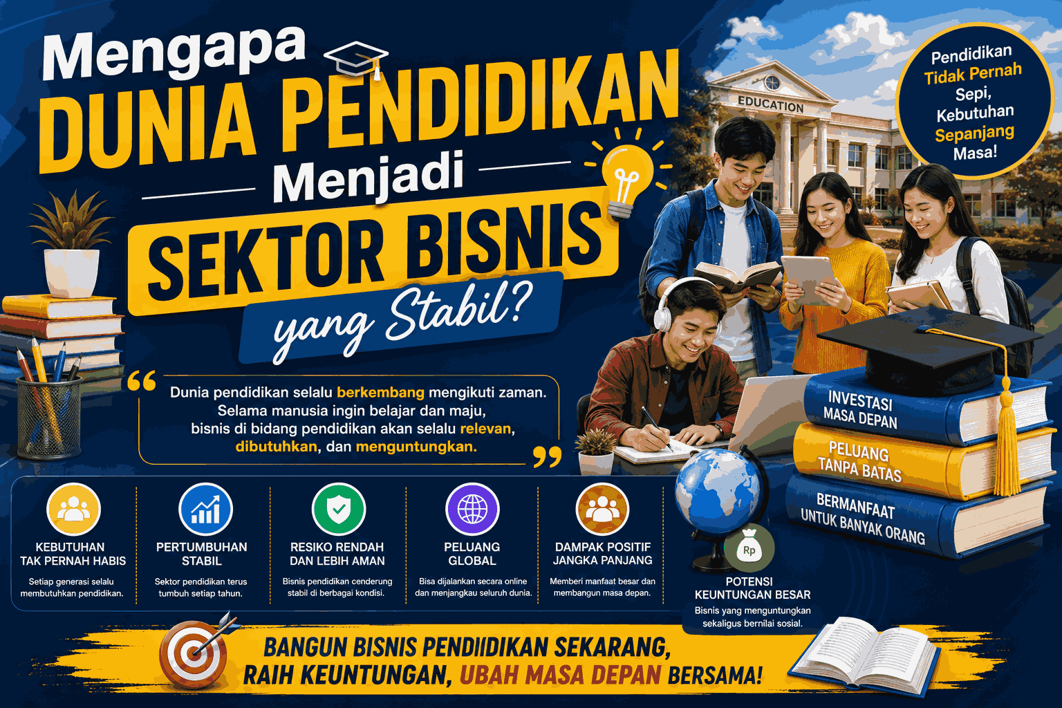 Mengapa Dunia Pendidikan Menjadi Sektor Bisnis yang Stabil?