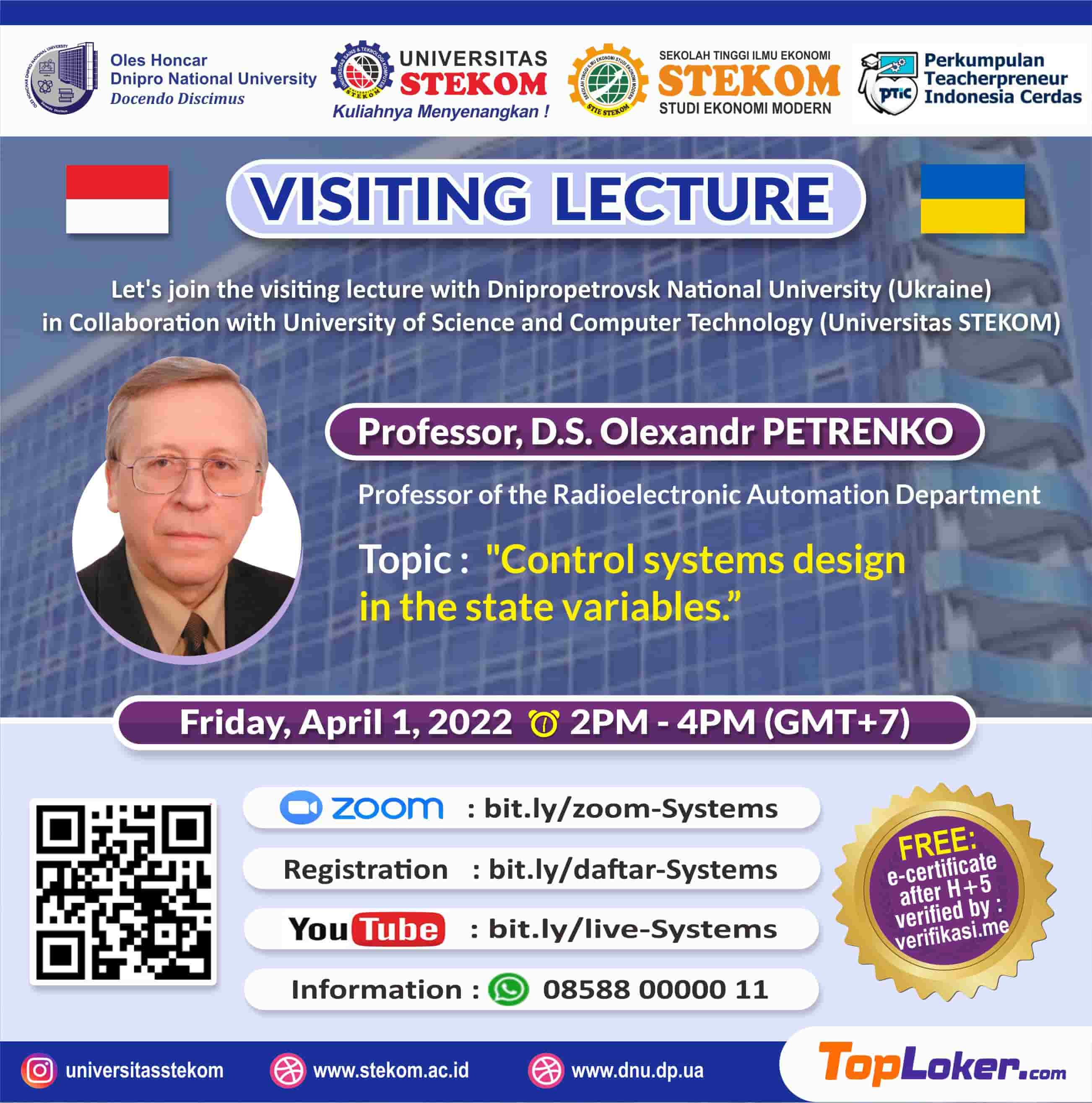 VISITING LECTURE Control Systems Design in The State Variables
