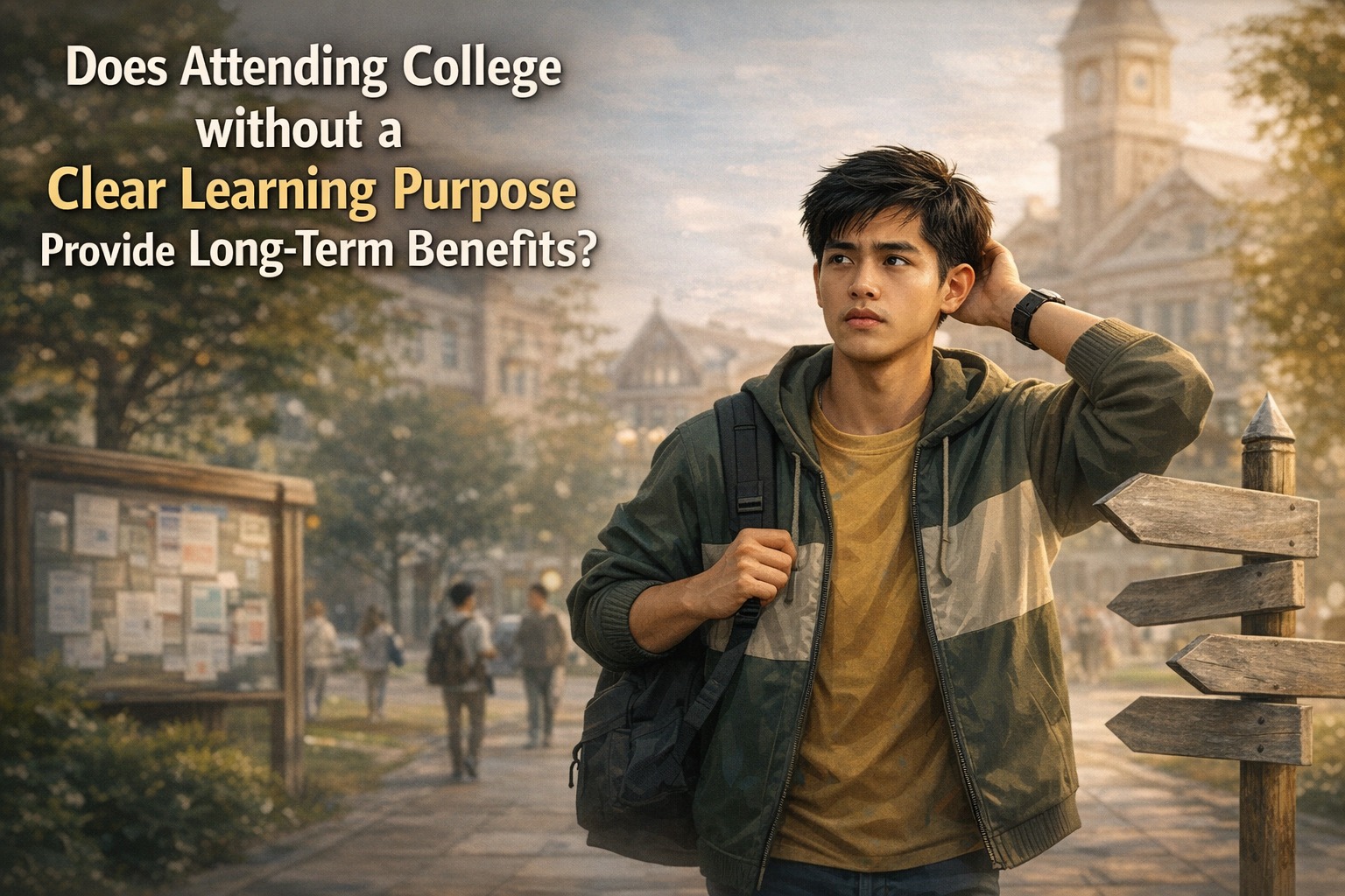 Does Attending College without a Clear Learning Purpose Provide Long-Term Benefits?
