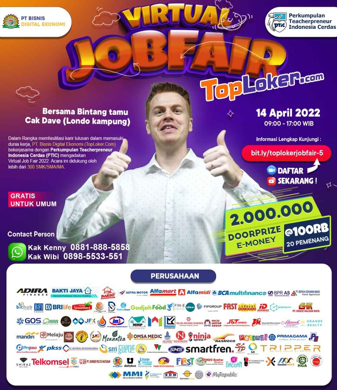 Virtual Job Fair Edisi Bulan April 2022 Bersama Londo Kampung #VirtualJobFair5