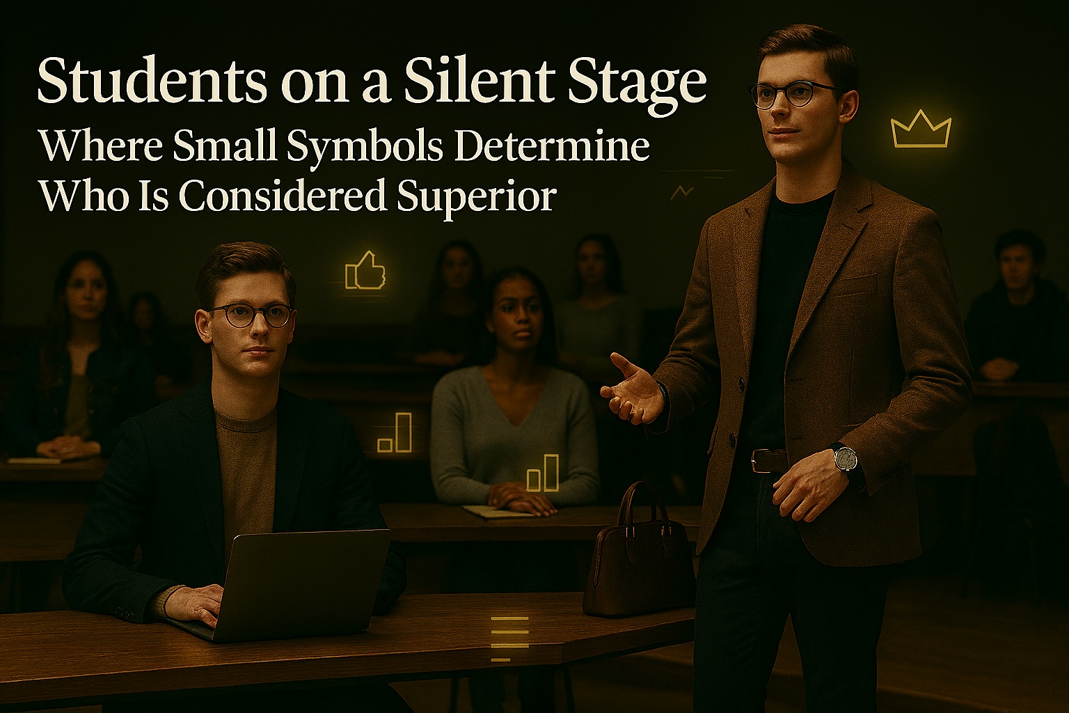 Students on a Silent Stage Where Small Symbols Determine Who Is Considered Superior