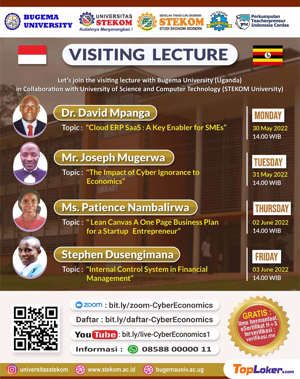 Visiting Lecturer with Lecturer from Bugema University (Uganda) in collaboration with University of Science Computer and Technology