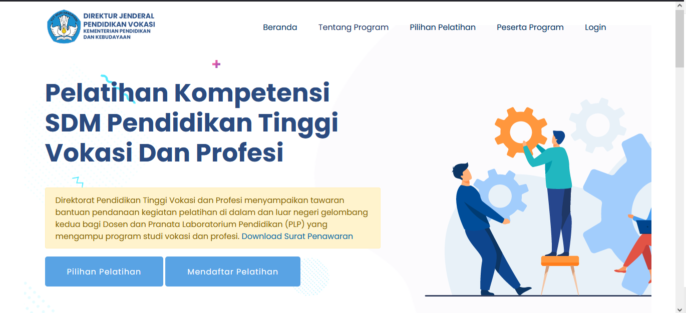 Program Pelatihan dan Sertifikasi Kompetensi Dosen dan Tenaga Kependidikan Vokasi