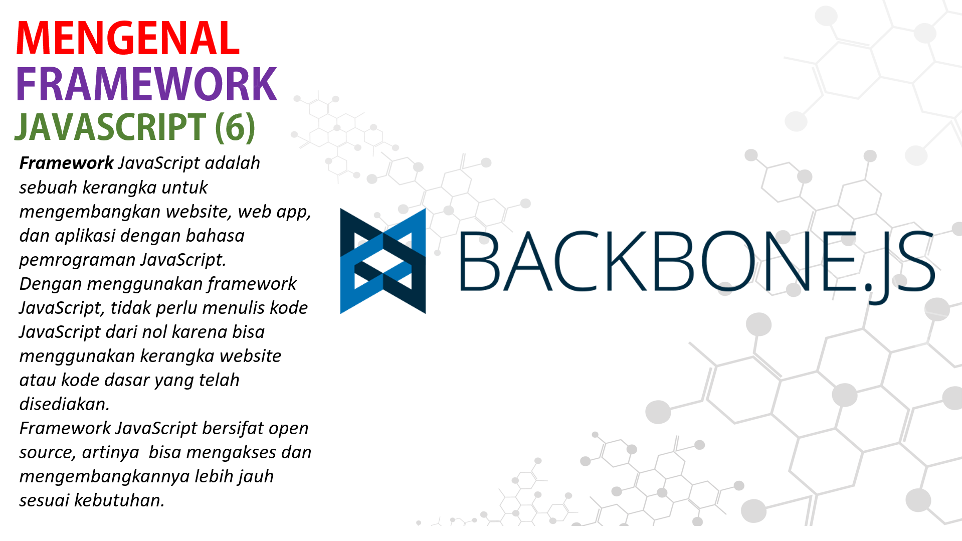 MENGENAL FRAMEWORK  JAVASCRIPT Backbone.js