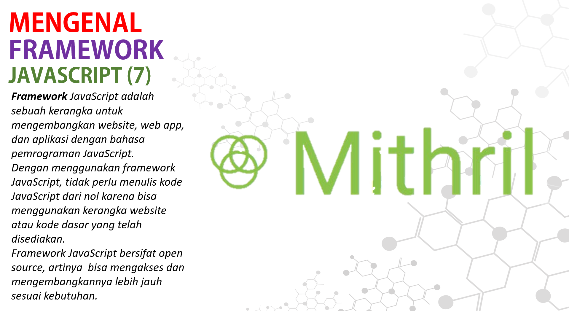 MENGENAL FRAMEWORK  JAVASCRIPT  MITHRIL.js