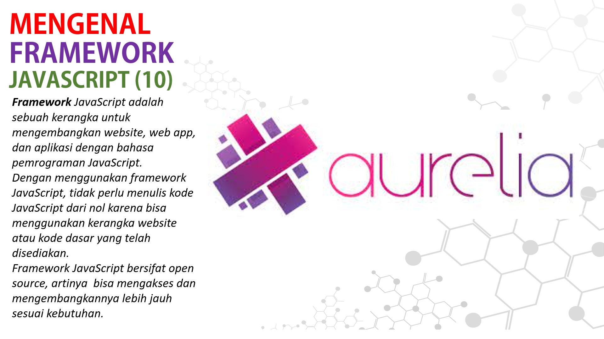 MENGENAL FRAMEWORK  JAVASCRIPT  AURELIA.Js