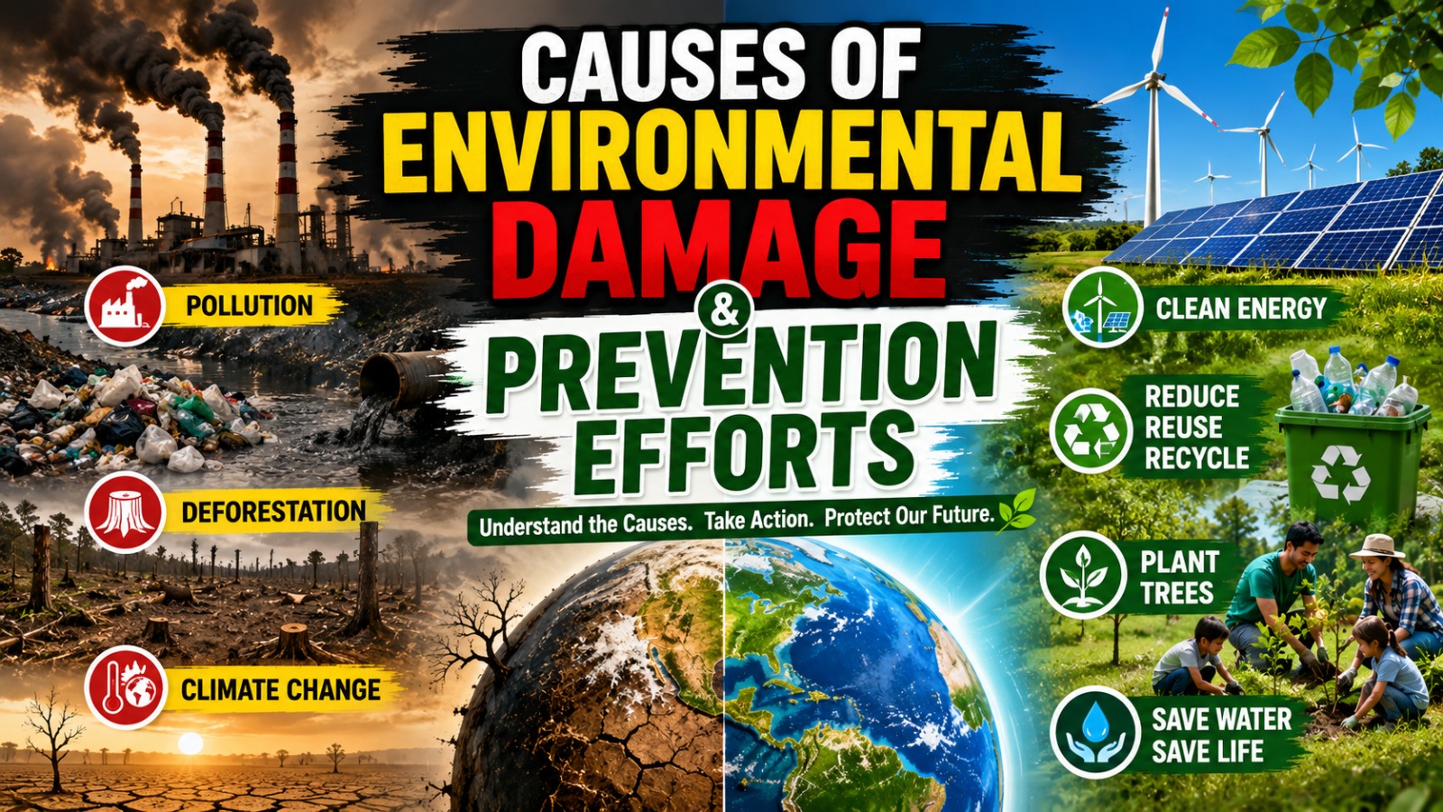 Causes of Environmental Damage and Prevention Efforts