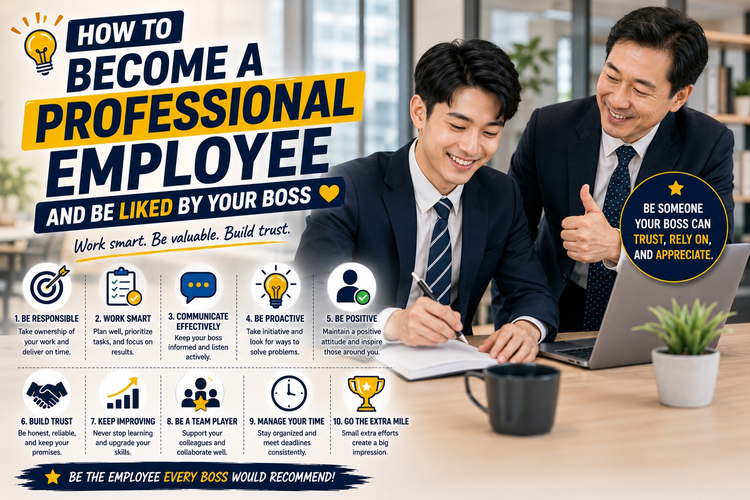 How to Become a Professional Employee and Be Liked by Your Boss