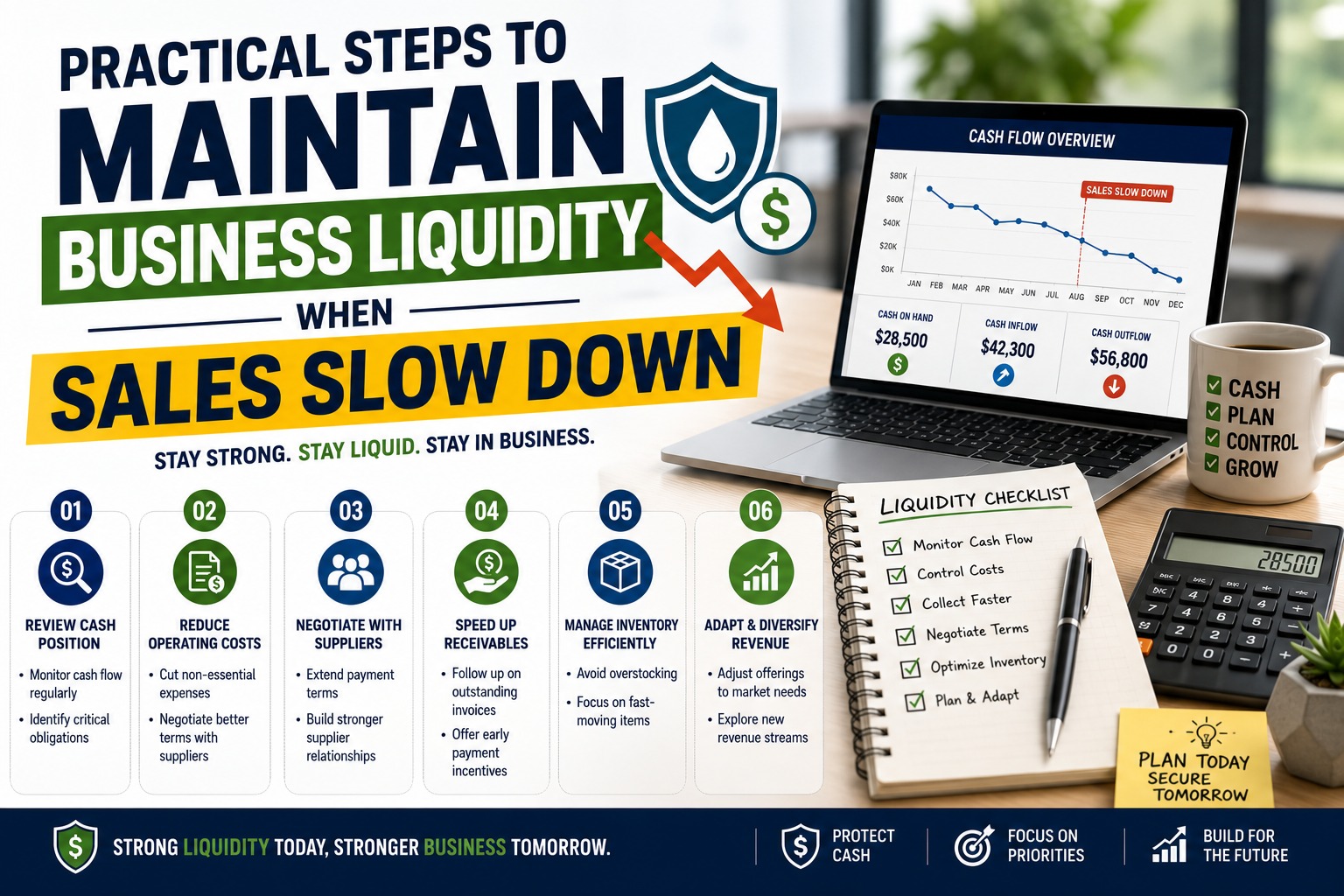 Practical Steps to Maintain Business Liquidity When Sales Slow Down