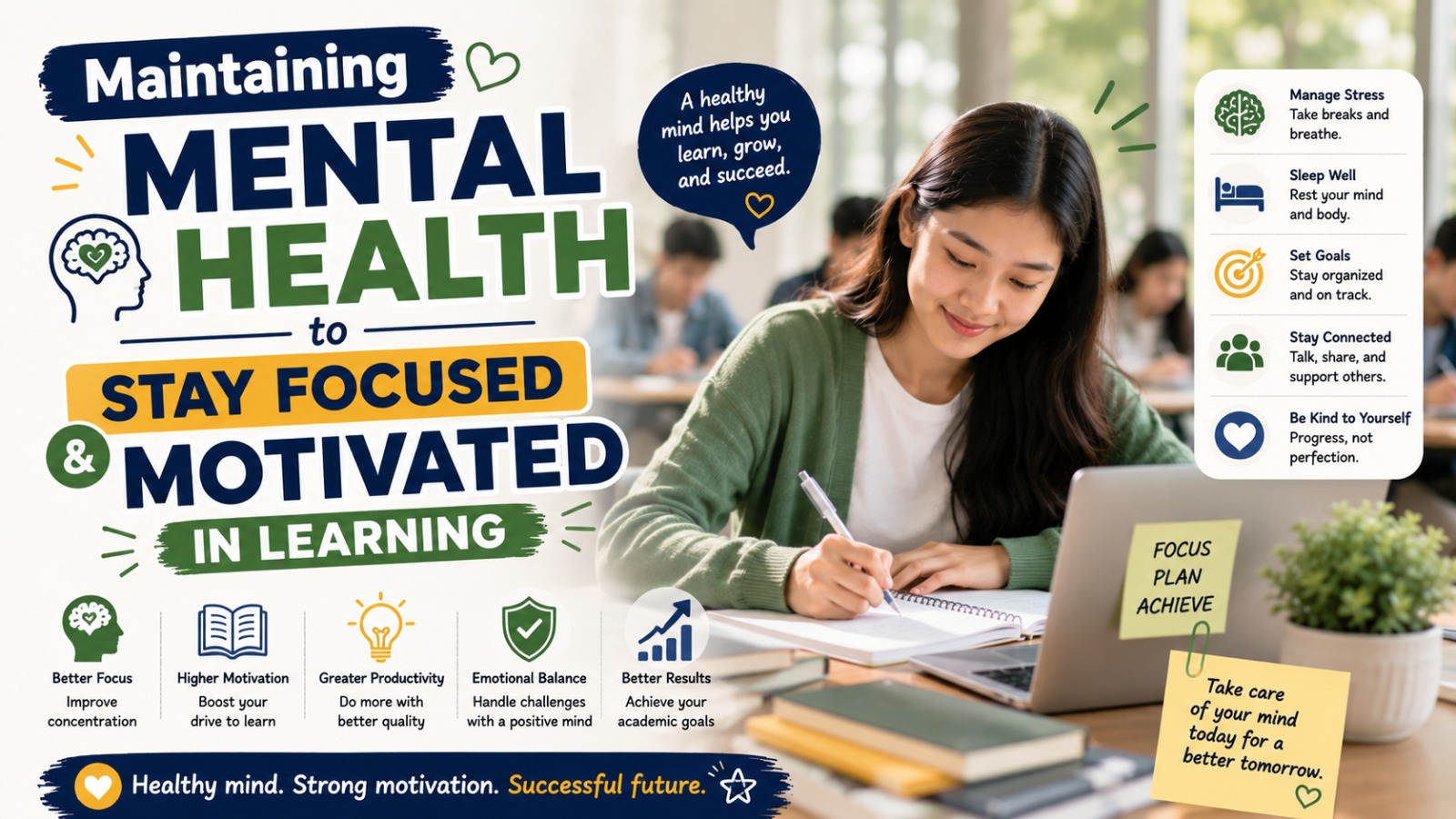 Maintaining Mental Health to Stay Focused and Motivated in Learning
