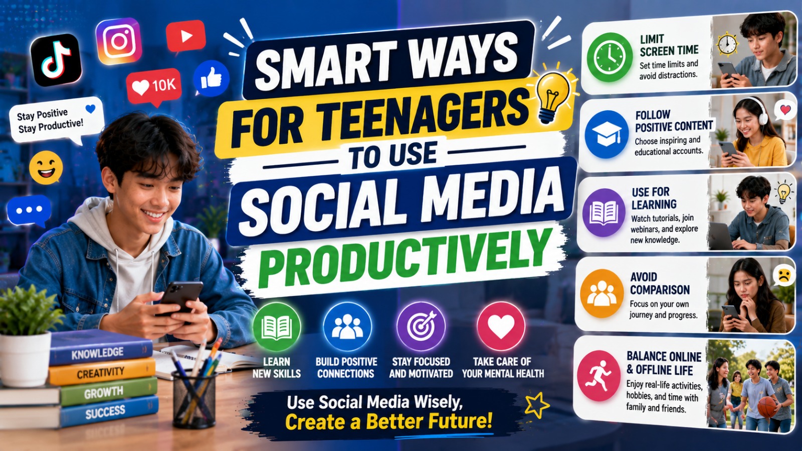 Smart Ways for Teenagers to Use Social Media Productively