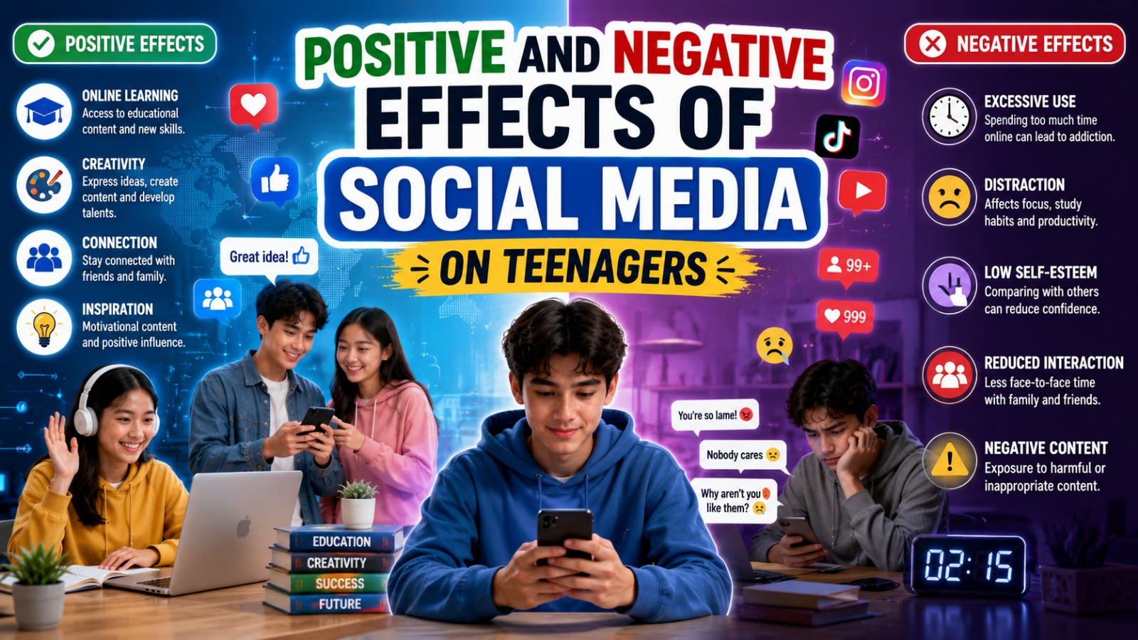 Positive and Negative Effects of Social Media on Teenagers