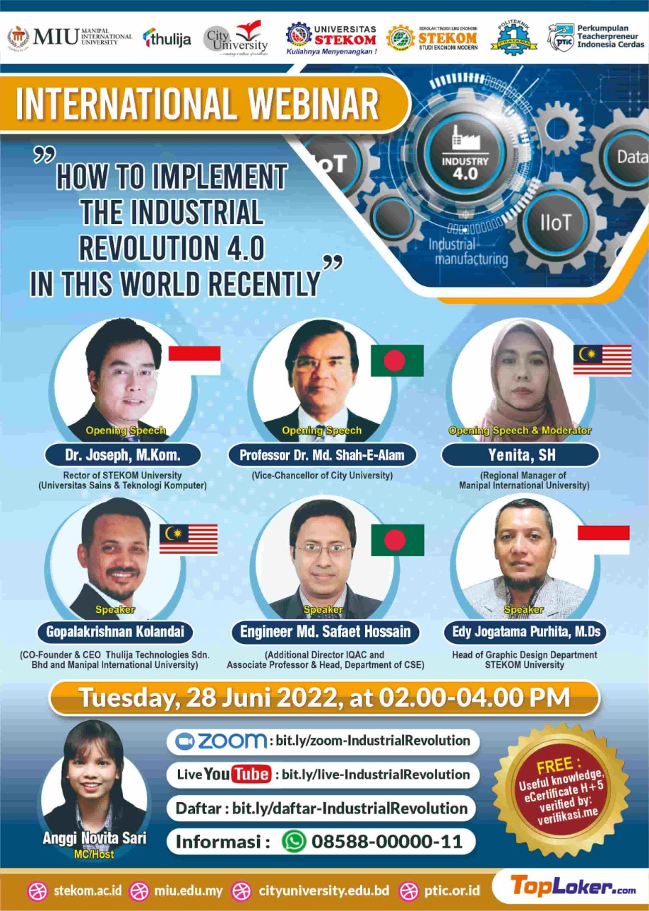 Webinar International : "How to Implement the Industrial Revolution 4.0 in this World Recently"