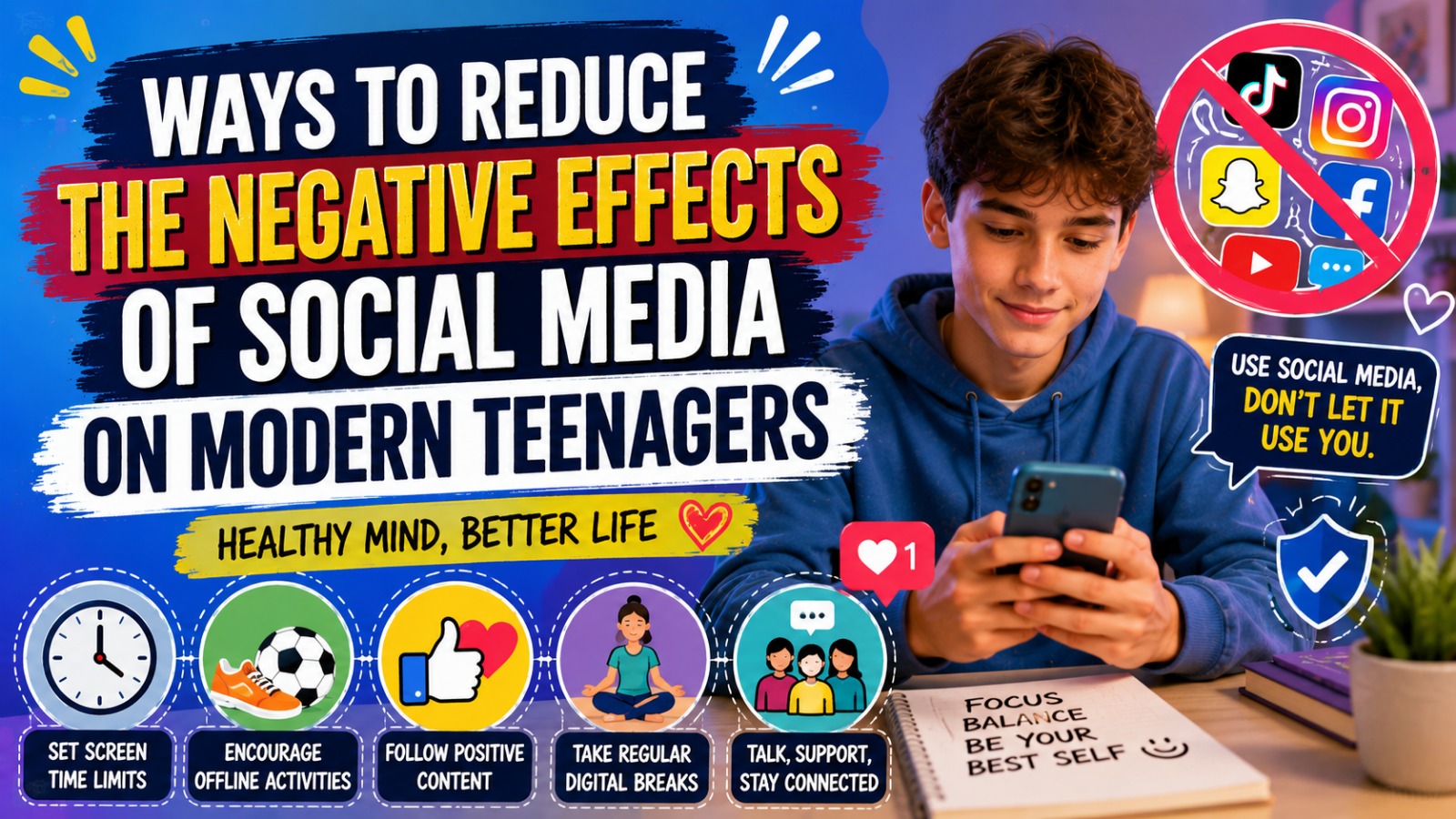 Ways to Reduce the Negative Effects of Social Media on Modern Teenagers