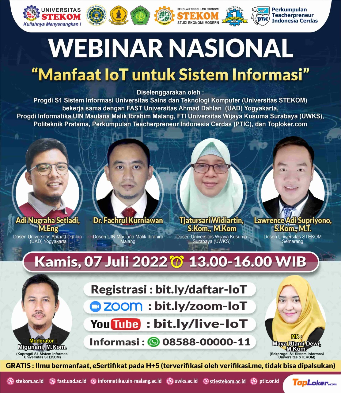 WEBINAR NASIONAL: ”Manfaat IoT untuk Sistem Informasi”