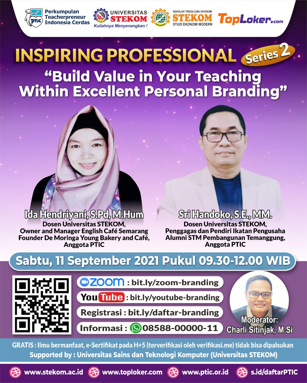 INSPIRING PROFESSIONAL "Build Value ini Your Teaching Within Excellent Personal Branding"