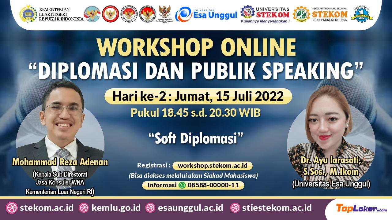 Workshop Online: Diplomasi dan Publik Speaking (Hari ke-2) dengan Tema "Soft Diplomacy"